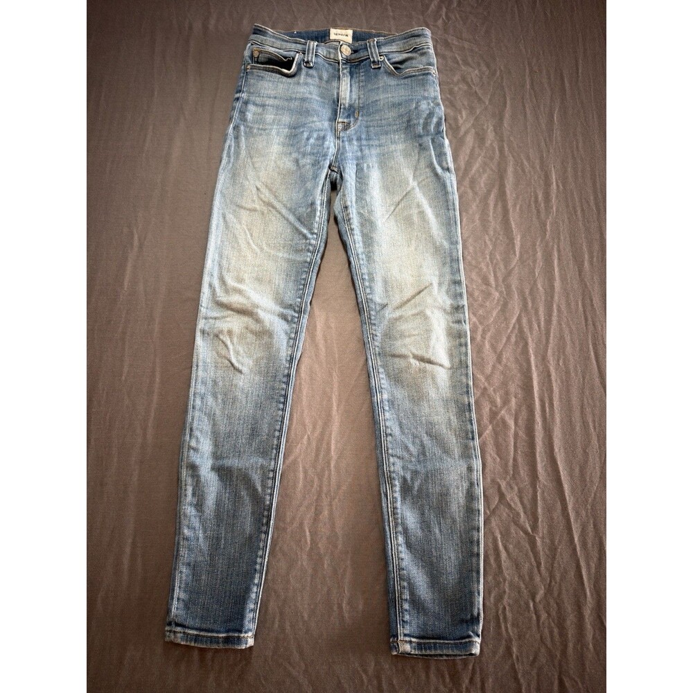 Hudson Women’s Mid Rise Skinny Light Wash Stretch Denim Jeans 5-Pocket Size 26